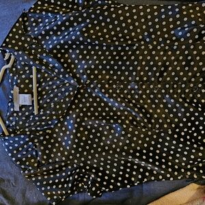 Charlotte Russe Black Top with White Polka Dots